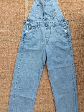 We The Free Light Blue Denim Overalls